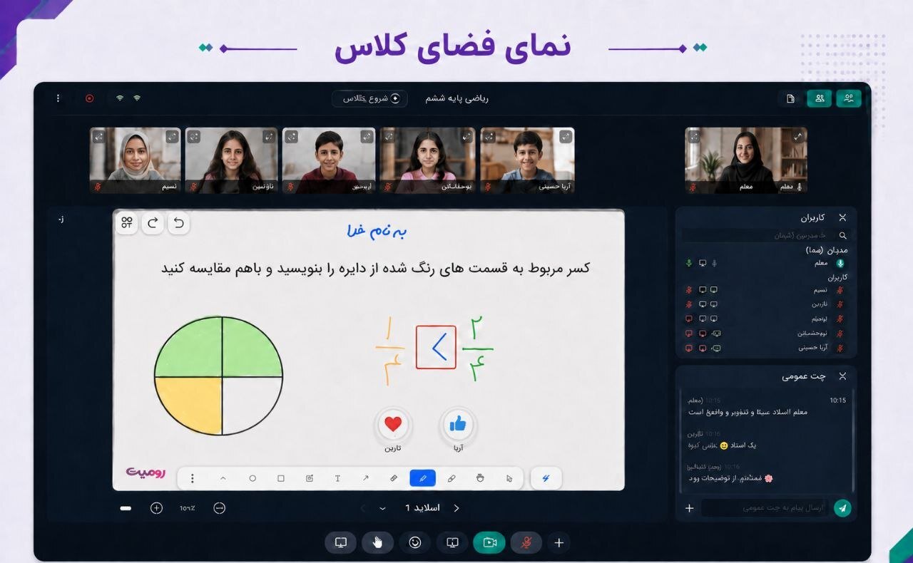 نمای واقعی فضای کلاس آنلاین رومیت